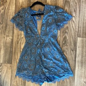 ASTR blue lace romper